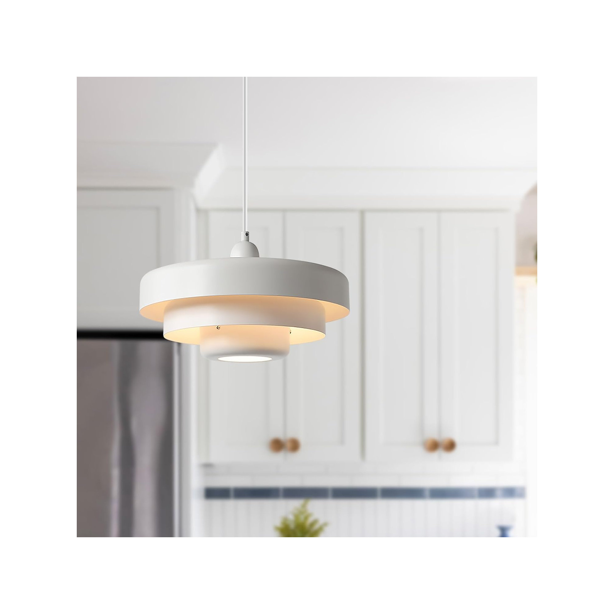 Epone 0 Light Iron Pendant, White