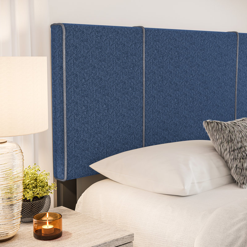 Lit plateforme tapissier Boyd Sleep Lucena, Grand, Bleu