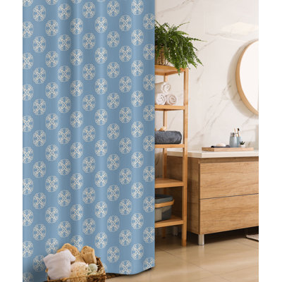Eleene Geometric Shower Curtain with Hooks Included