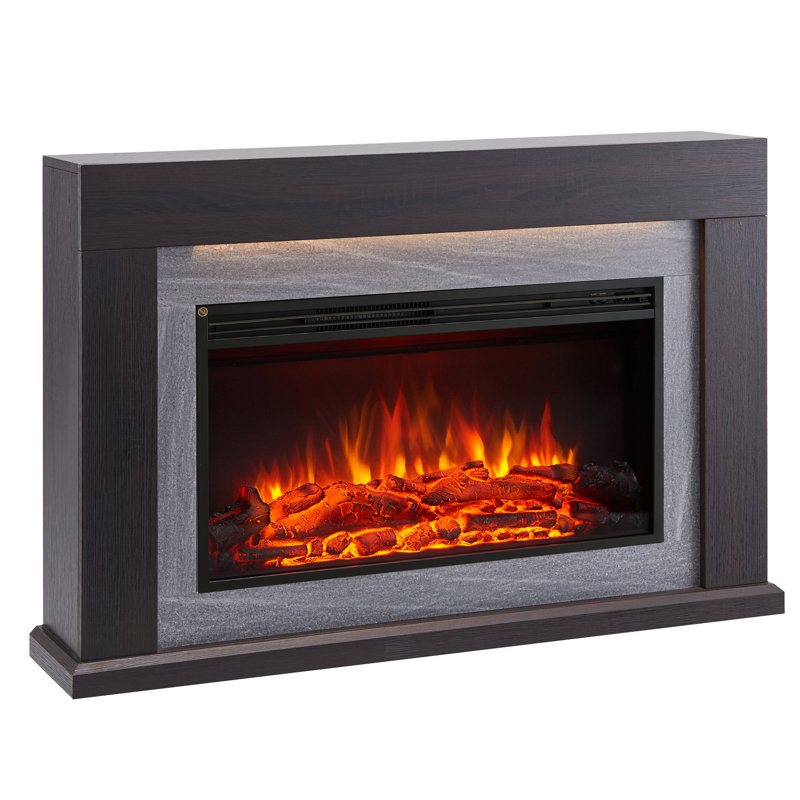 MADURA FLAMME Electric Fireplace with, Espresso Oak, 82cm H x 120cm W x 25cm D