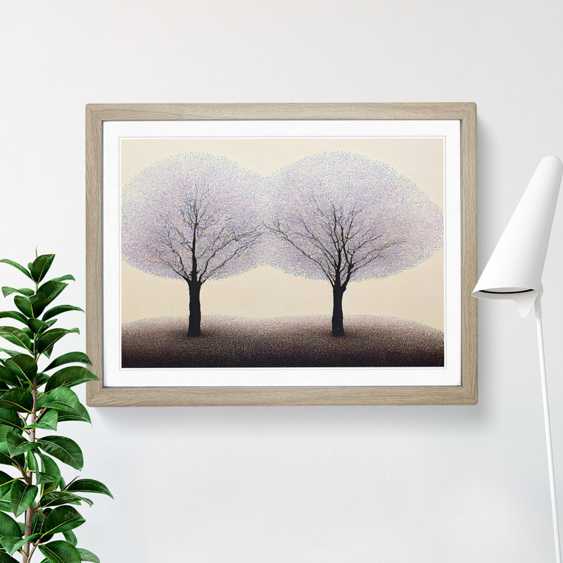 Mysterious Trees - Single Picture Frame Print, 25cm H x 34cm W x 2cm D, Oak 