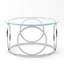 Table basse 31,5 "moderne avec plateau rond en verre avec structure circulaire en métal, table d'appoint contemporaine pour le salon, le bureau et le salon