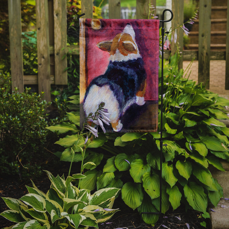 Drapeau Kaisya Corgi Let me in 2-Side Garden