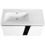 Meuble-lavabo de salle de bain avec porte à fermeture en douceur. Style moderne. Grande capacité de rangement. Fabriqué en contreplaqué. Évier en céramique. Look contemporain. Intérieur spacieux. + Finition-416765951