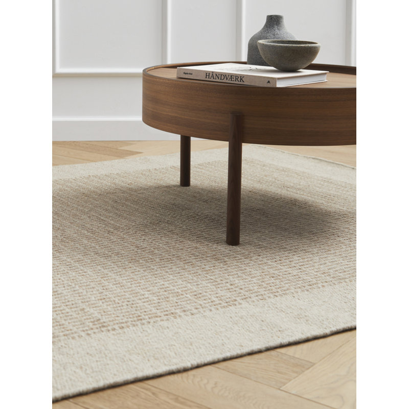 Arc Coffe Table, Matt Lacquered Walnut, 15" H x 26" L x 26" W