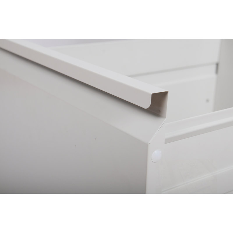Metal Vertical File Cabinet with Lock and 4 Drawers, White