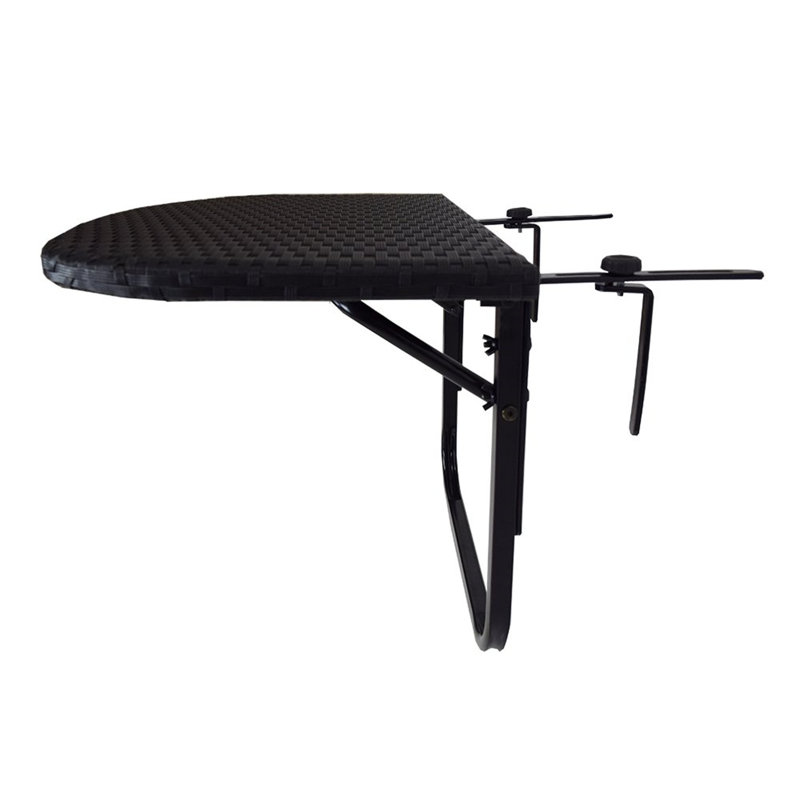 Half Moon Yes Outdoor Balcony Table , 24 " W 24 " D, Black