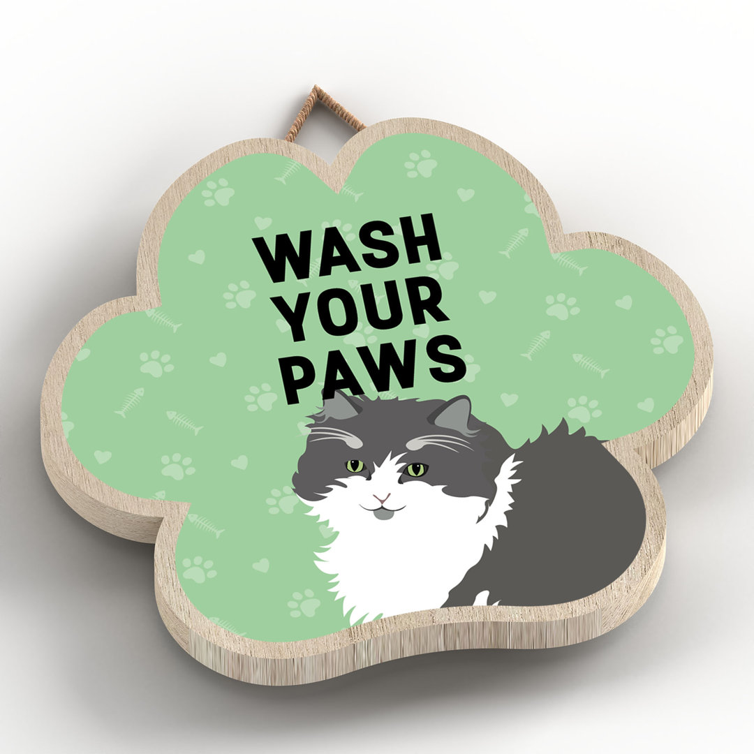 Cat Wash Your Paws Wall Décor
