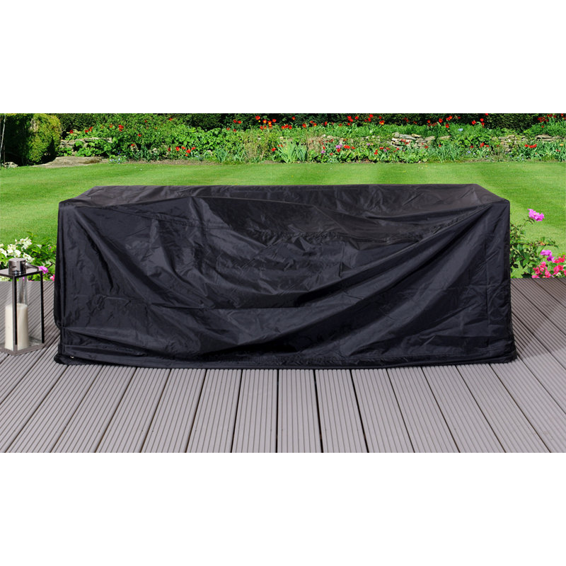 Katelin 187cm Wide Patio Sofa with Cushions, Black