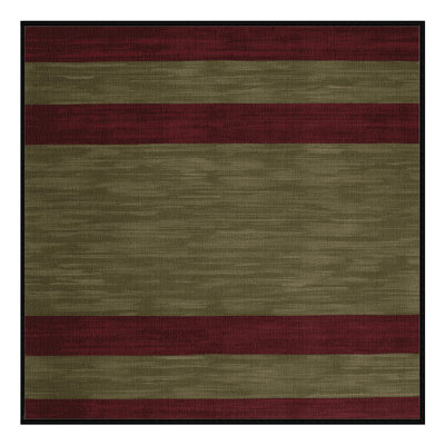 Tapis brun à rayures horizontales lavable à la machine