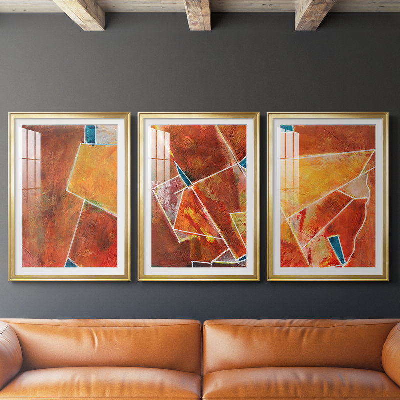 3 pièces, H 21 po x l 30 po, Doré