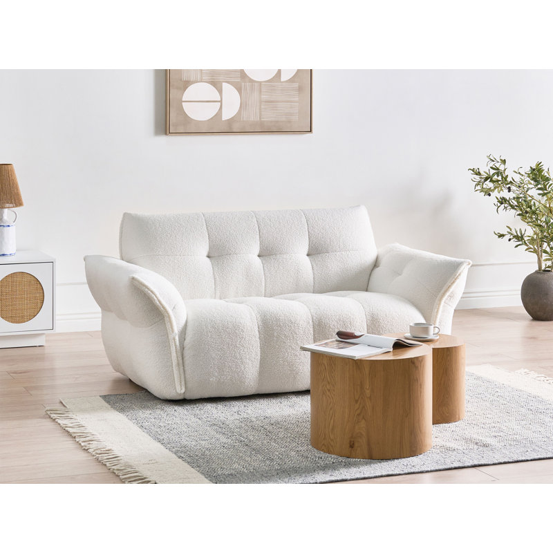 Sofa 2 Seater HALBA Boucle, White