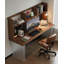 Bureau noisette + bois massif rectangulaire noir + fer + bureau en acrylique-958139540