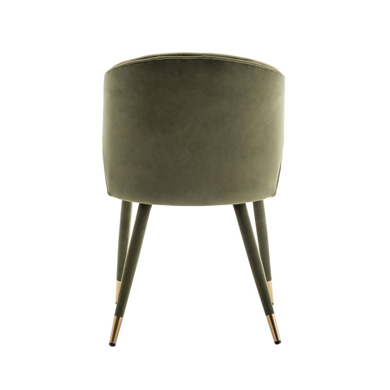 Chaise de salle à manger rembourrée Sumiko, Vert