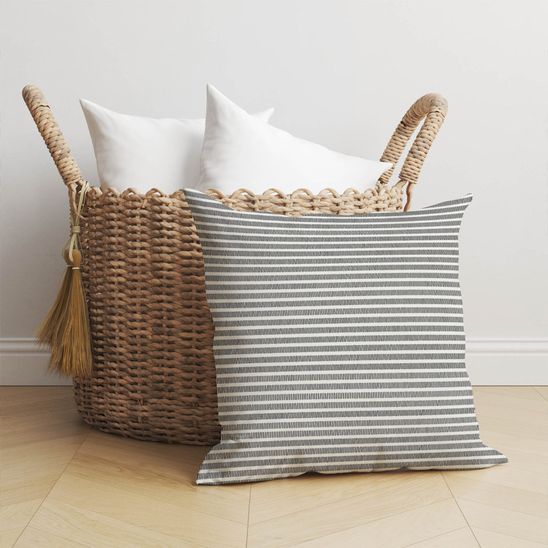 Oreiller Stia, Ivoire/gris anthracite, H 20 po x l 20 po