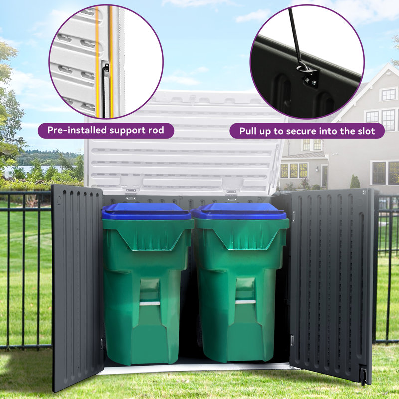 4.25 ft. W x 2.4 ft. D Resin Storage Box, Dark Gray