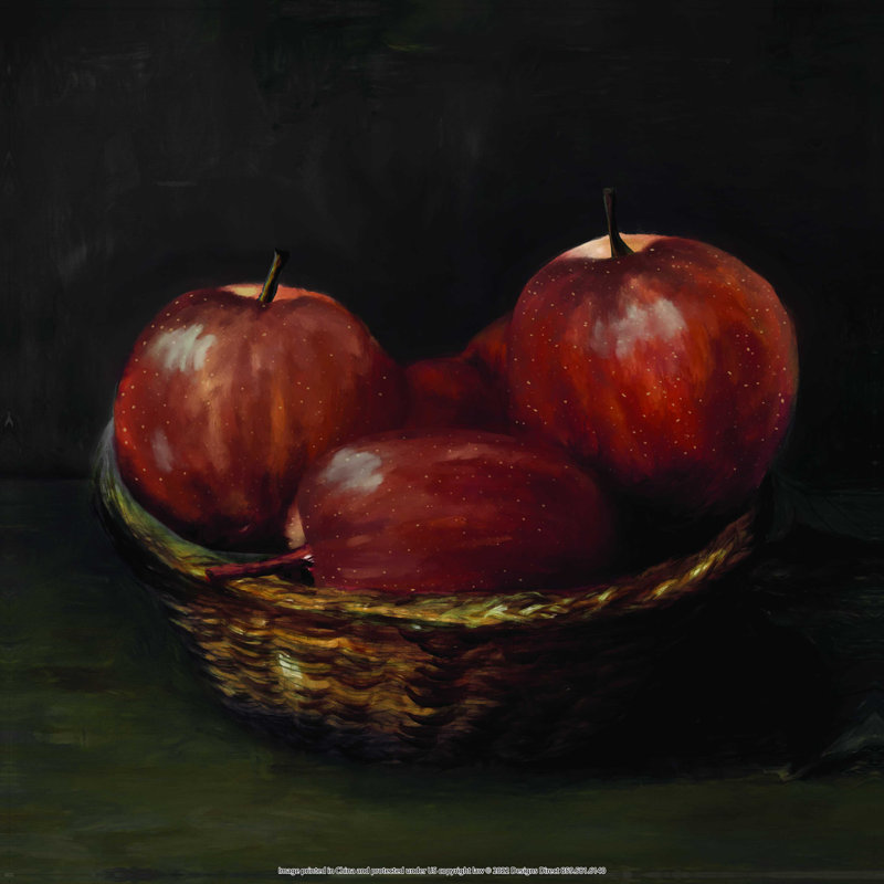 Moody Apples - Impression sur toile tendue, H 12 po x l 12 po