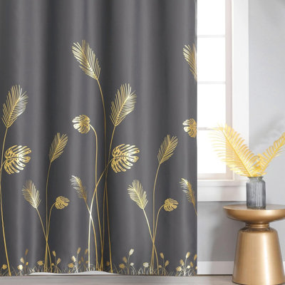 Blackout Curtains 96 Inches Long, Grommet Curtains With Palm Tree Pattern, Light Blocking Thermal Insulated Window Drapes For Bedroom, 52Wx96l, 2 Panels