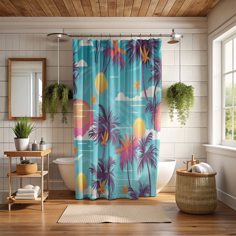 Atoll - Rideau de douche Premium, H 74 po x l 71 po