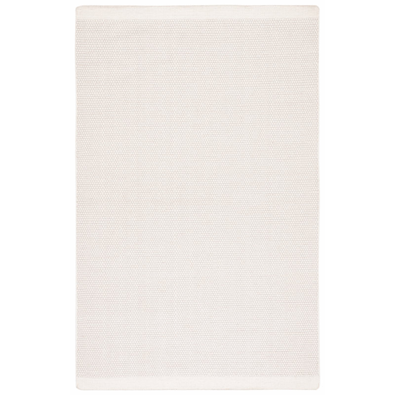 Tosia Hand Woven Wool/Cotton Solid Color Rug in Ivory, Rectangle 3' x 5'