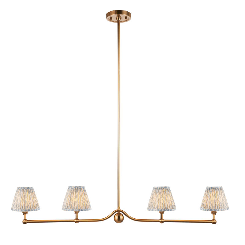 Santiago 4 - Light Shaded Chandelier, Blue