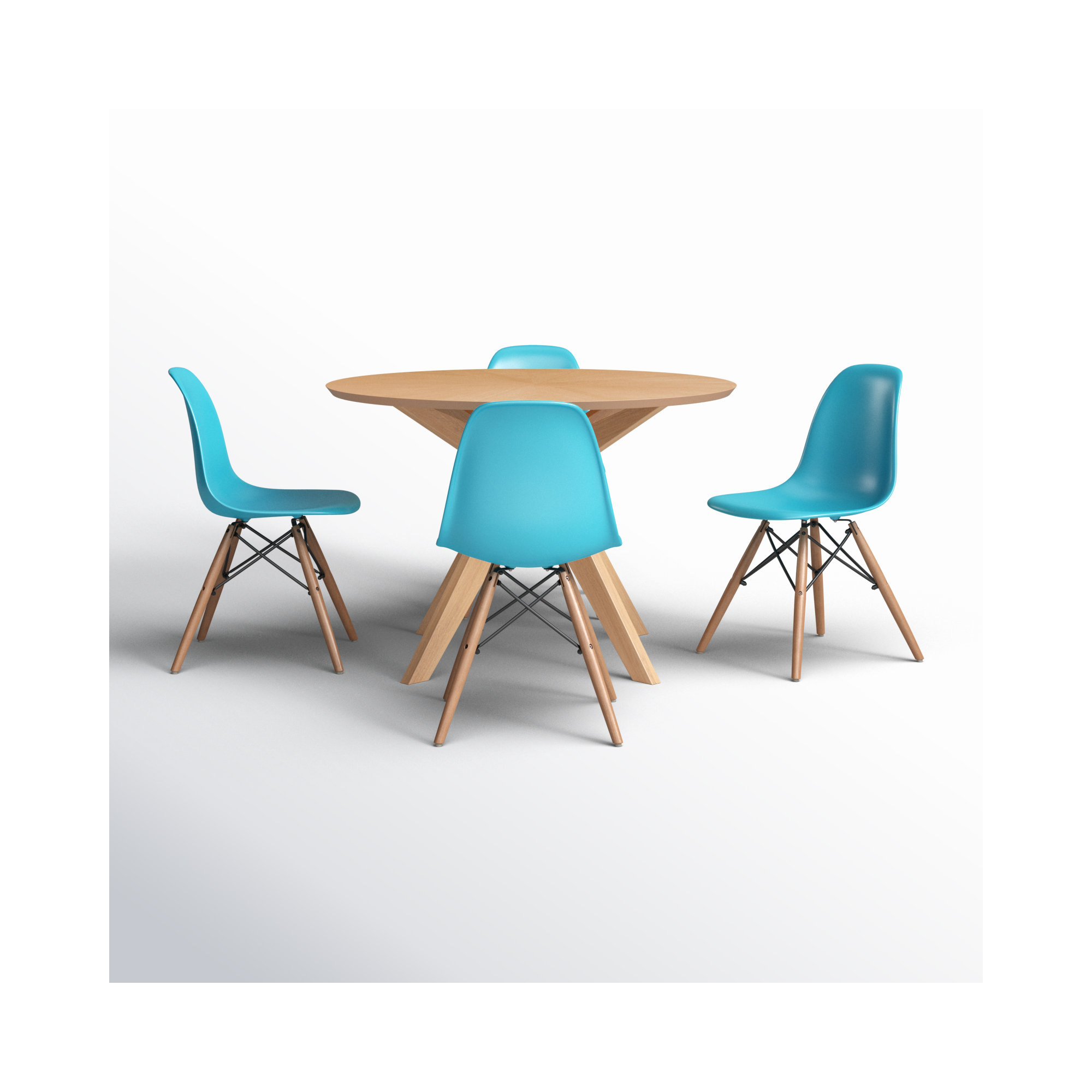 Jordan 5 - Piece Dining Set, Blue, Natural, Natural