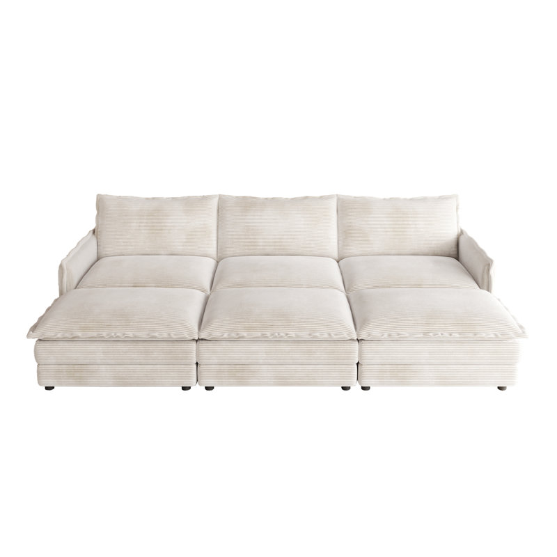 upholstered large-size deep-seat sofa, Beige