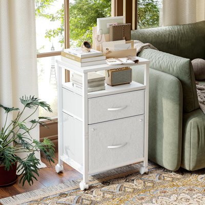 2 Drawer Mobile File Cabinet, Rolling Printer Stand