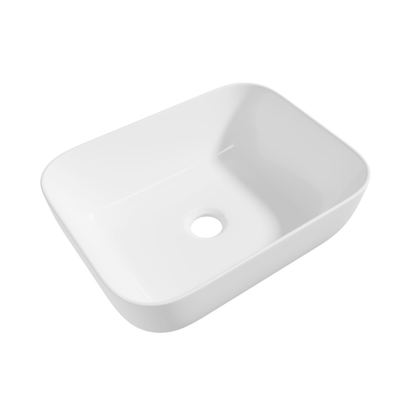 Denbigh 400mm x 300mm White Ceramic Rectangular Countertop Basin Bathroom Sink
