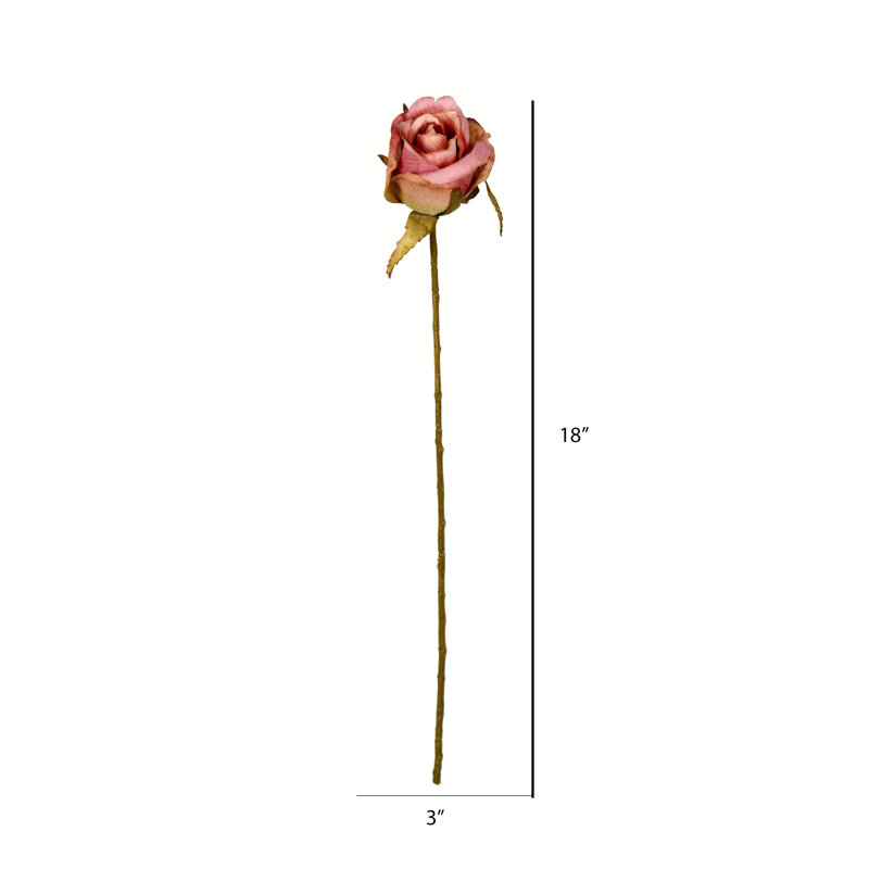 18" Artificial Rose Stem, Mauve