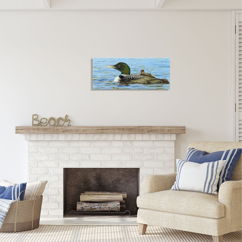 Mallard & Duckling In Water par © David Graham, H 13 po x l 30 po x P 1,5 po