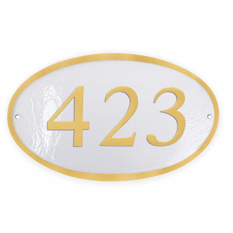 Ferris 1-Line Wall Address Plaque, Chocolate / Gold