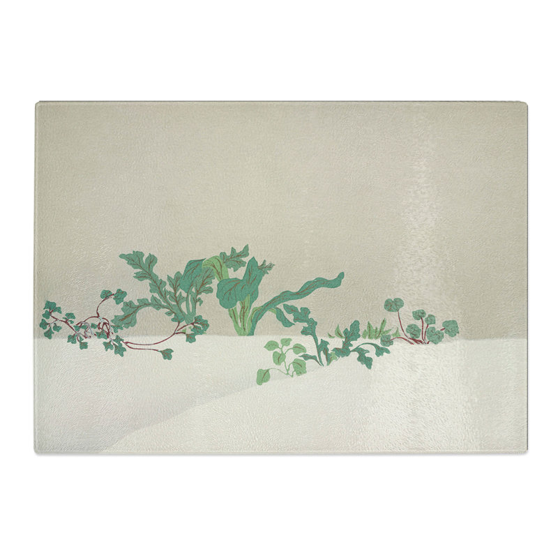 Plants by Kamisaka Sekka Chopping Board, 0.4cm H x 28.5cm W x 39cm L