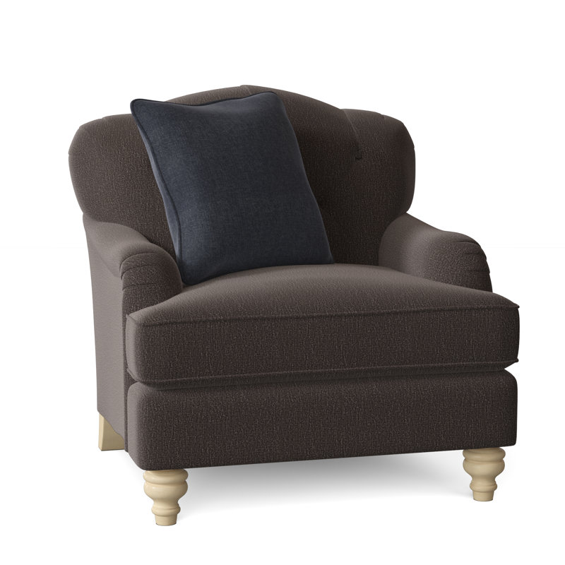 Fauteuil large capitonné 38 po Sullivan, Chenille performance gris foncé Craftwood 45, Non, Manhattan