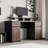 Genurel 59'' Executive Desk with Removable Monitor Shelf, Storage Drawers and Cabinets Computer Desk