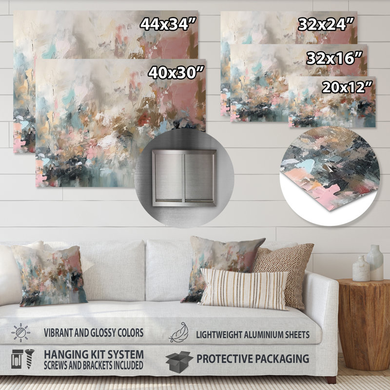 «Brushstroke», peinture abstraite I - décoration murale abstraite en métal, H 34 po x l 44 po