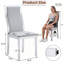 Ensemble de 2 chaises de salle à manger modernes, chaises de salle à manger en similicuir gris pâle avec structure chromée, chaises d'appoint rembourrées à dossier haut avec pieds réglables