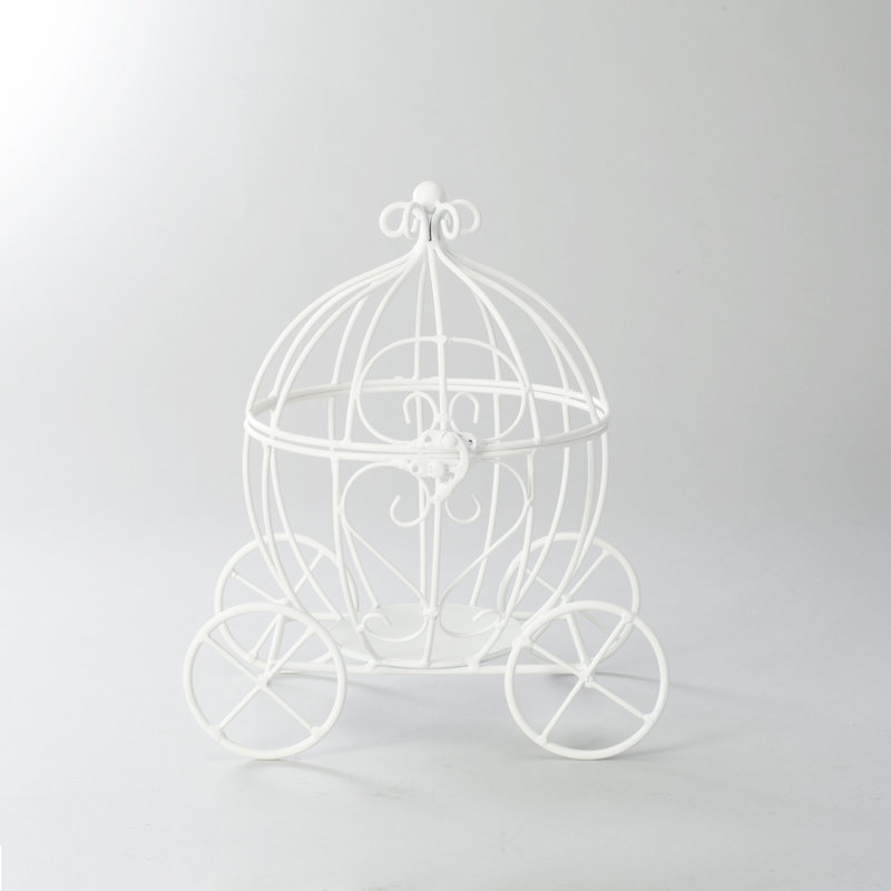 Chariot de citrouille en métal, Blanc