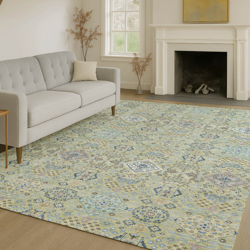 Tapis traditionnel lavable à la machine intérieur / extérieur ACN2440, Aloès, 2 pi 6 po x 3 pi 10 po
