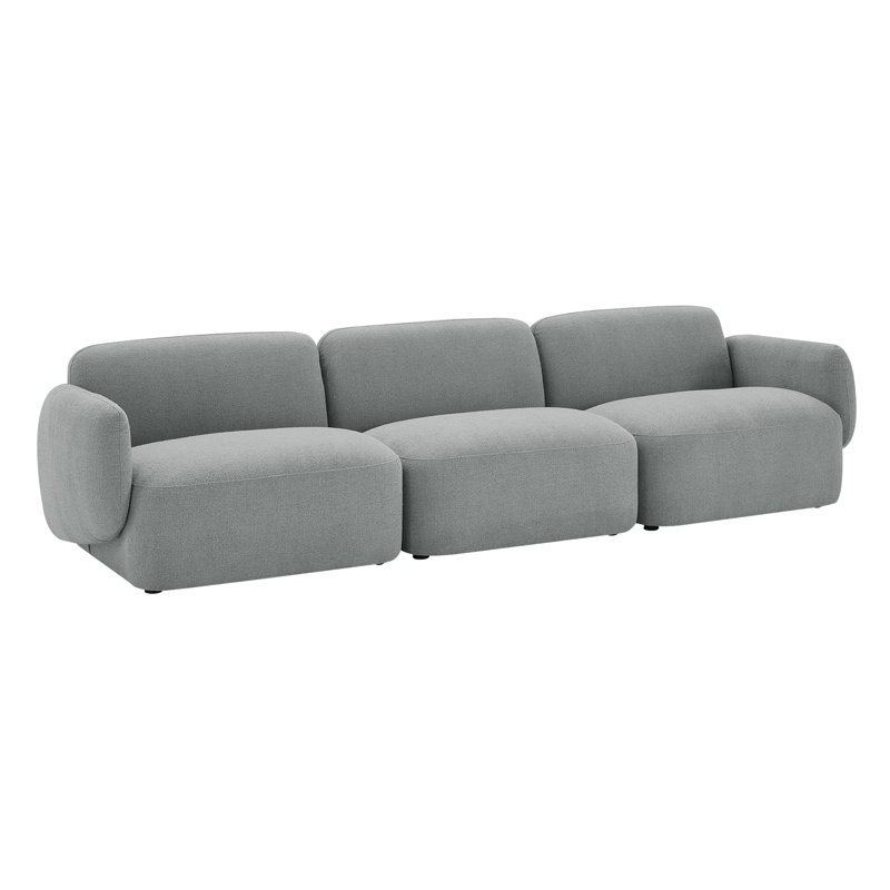 Canapé rembourré 113 po Isles, Chenille gris moelleux