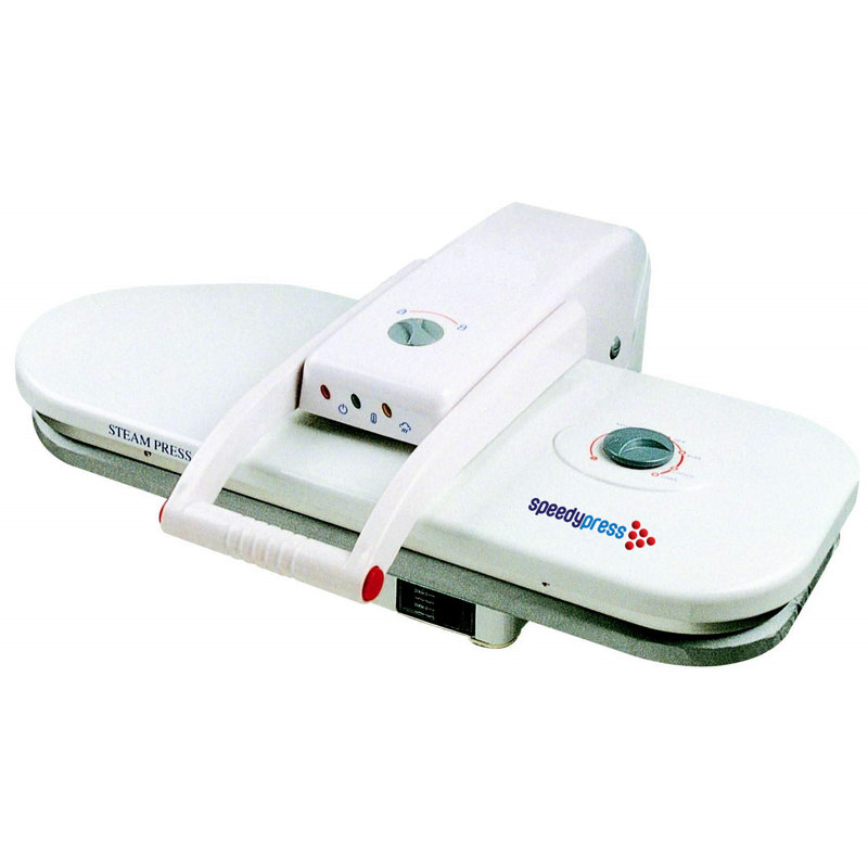 Compact White Non-Stick Soleplate Steam Press with Auto Shut-off