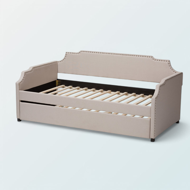 Lit de jour simple avec couchette Millbury, Beige