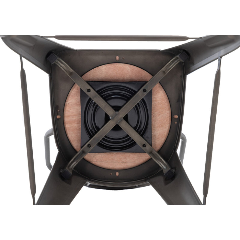 Tabouret de comptoir pivotant en bois massif Berthiaume, Rouillé, Tabouret de comptoir (siège d'une hauteur de 26 p