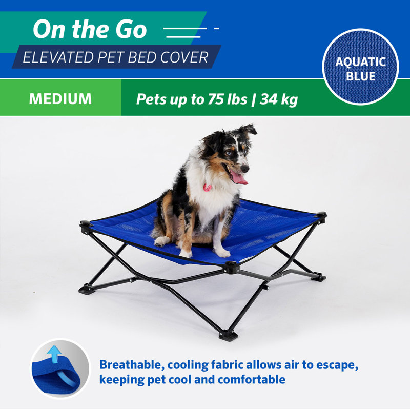 Outdoor Pet Bed Cover, Blue, Medium (30" H x 30" W x 1.2" D)