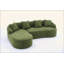 Canapé modulaire Boneless, méridienne modulaire, 3 places avec tissu en chenille grain de bois, canapé vert émeraude avec 4 coussins, canapé éponge haute densité pour le salon et l’appartement