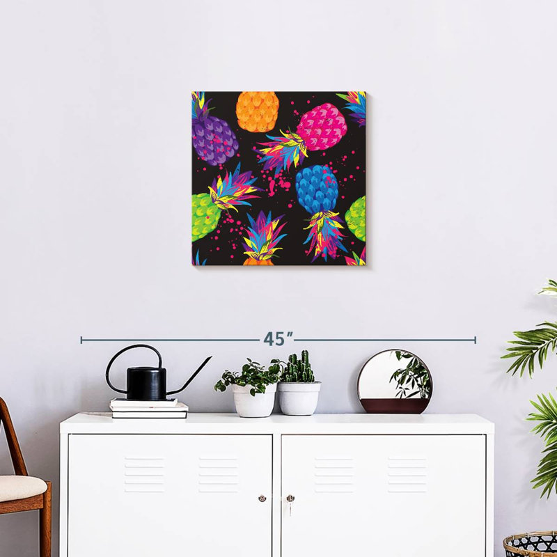 Yarlin Neon Pineapples, 20" H x 20" W