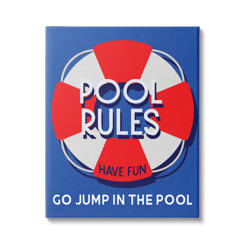 «Pool Rules Nautical Expression» par Lil 'Rue, H 20 po x l 16 po x P 1,5 po