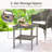 Square Double Layer Glass Tabletop Gray Gradient Rattan Side Table
