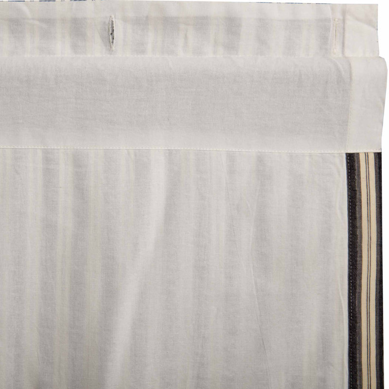 Ashmont Charcoal Gray and White Cotton Ticking Stripe Shower Curtain