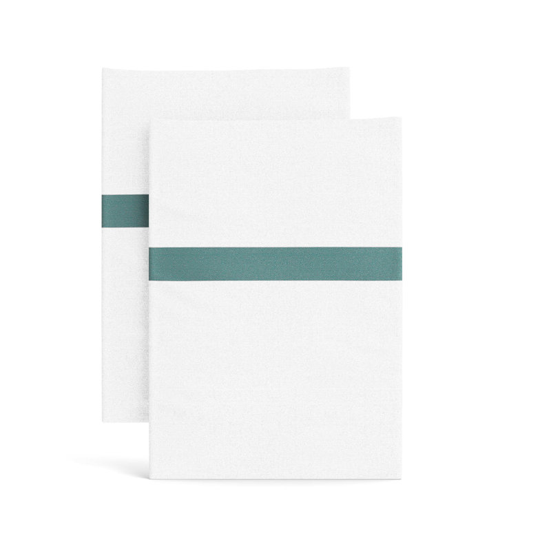 Taies d'oreiller en coton et garniture Ready-To-Bed 2.0, Taies d'oreiller très grandes, Blanc / Caraïbes